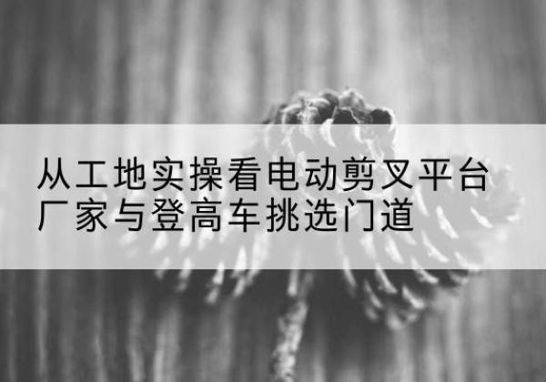 临沂电动剪叉升降平台厂家-从工地实操看电动剪叉平台厂家与登高车挑选门道